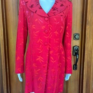 Red Hugo Buscati long floral print jacket